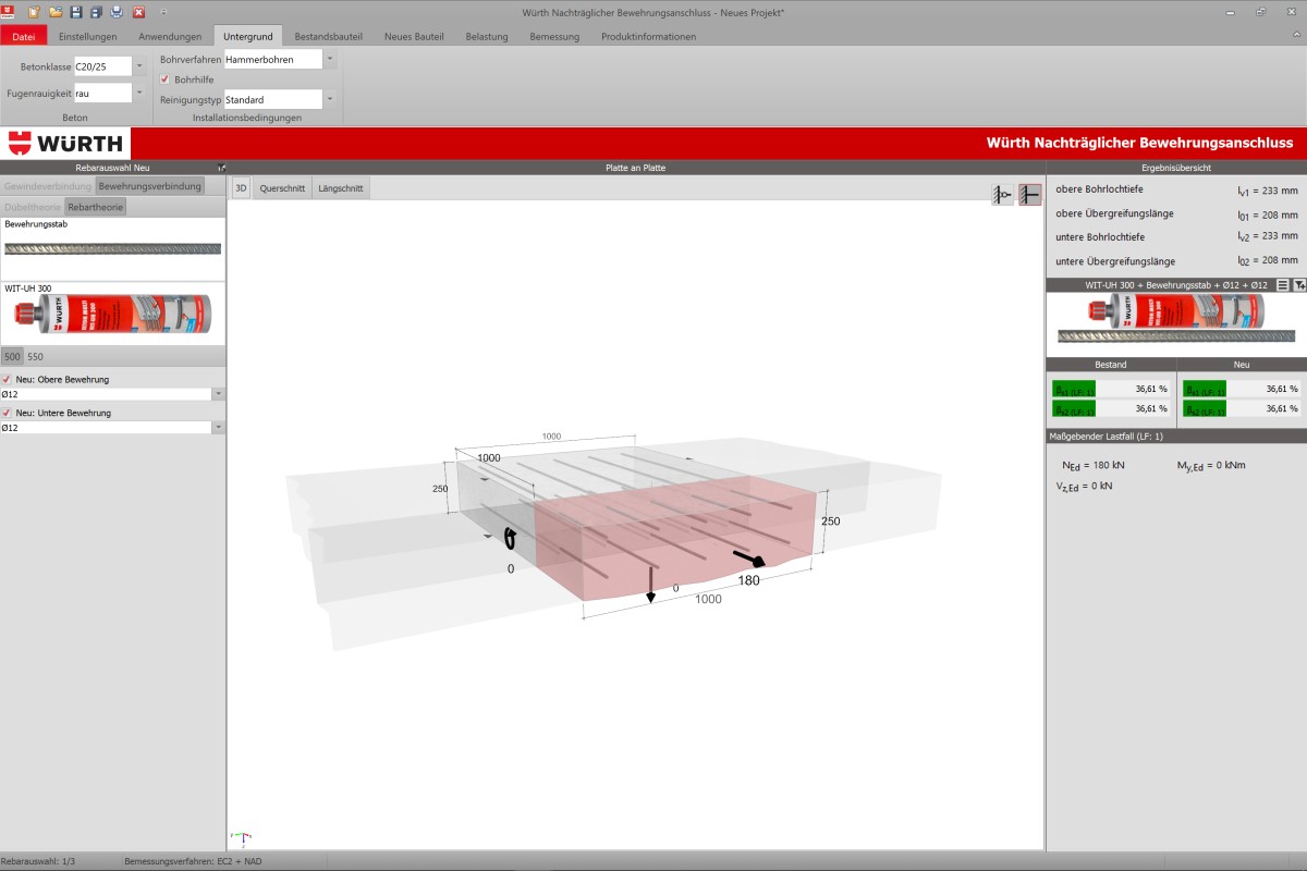 Nachinstalliertes REBAR-Design